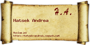 Hatsek Andrea névjegykártya